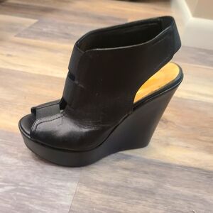 Black Leather Platforms from Italy